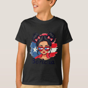T-shirt Puerto Rico Patrimoine hispanique Chignon Méche Pu
