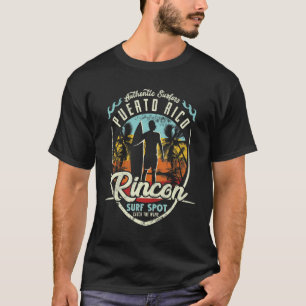 T-shirt Puerto Rico Surfant Vintage Rétro Surfeur Rincon B