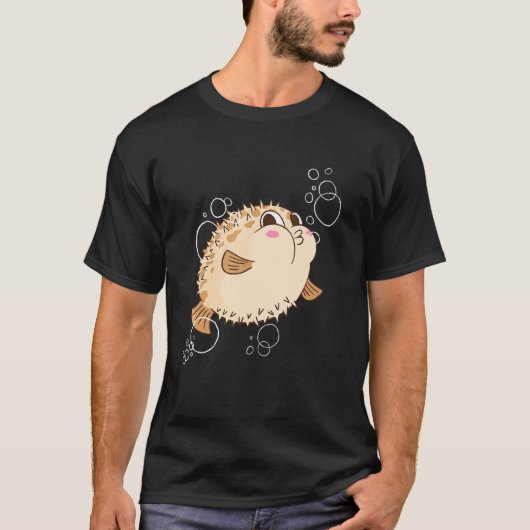 T-shirt Puffer Fish Blowfish Bubles (Devant)