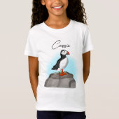 T-Shirt Puffin à main fine personnalisé (Devant)