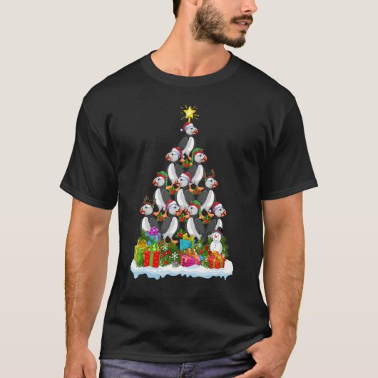 T-shirt Puffin Bird   Xmas Holiday   Puffin Christmas Tree (Devant)