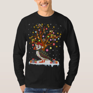 T-shirt Puffin Bird Xmas LighTree Père Noël Puffin Christ