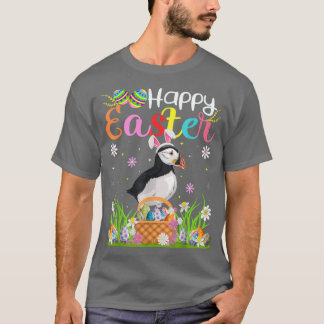 T-shirt Puffin Oiseau Lapin Chasse Oeuf Drôle Puffin Happy