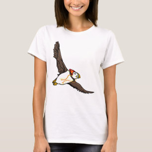 T-shirt Puffin Portant Un Casquette Un Casquette Cousu