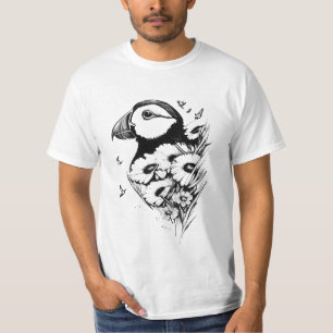 T-shirt Puffin Wild Animal Nature Illustration Art Tatouag