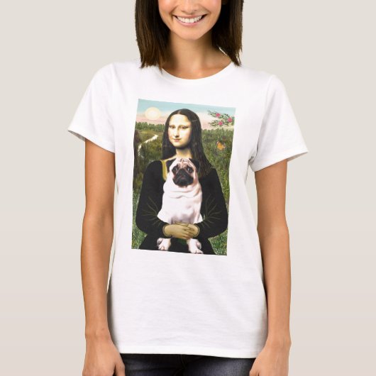 T-shirt Pug 3 (faon) - Mona Lisa (Devant)