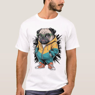 T-shirt Pug à capuche