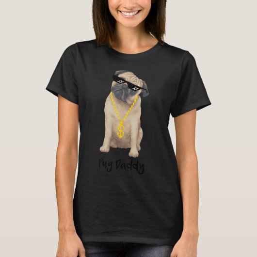 T-shirt Pug arc-en-ciel (Devant)