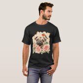 T-shirt Pug bird cute dog funny pug (Devant entier)