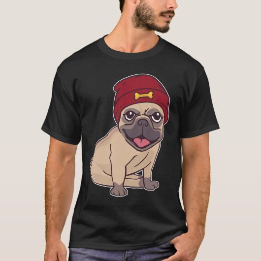 T-shirt Pug chapeau bébé classique 23 (Devant)