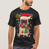 T-shirt Pug Christmas Tree Lights Santa Dog Xmas Boys Pugm (Devant)