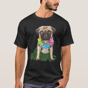 T-shirt Pug danse hula hawaïenne cool aloha animal drôle g