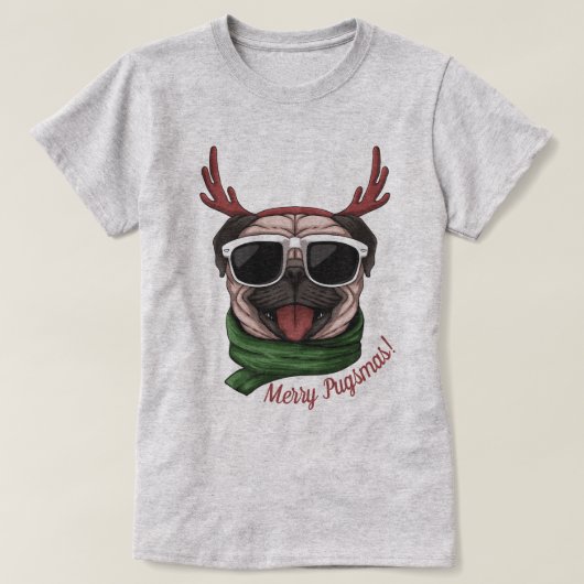 T-shirt Pug de Christmas (Design devant)