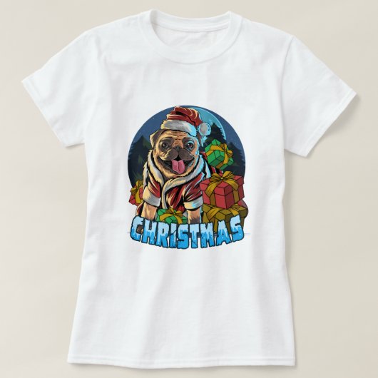 T-shirt Pug de Christmas (Design devant)