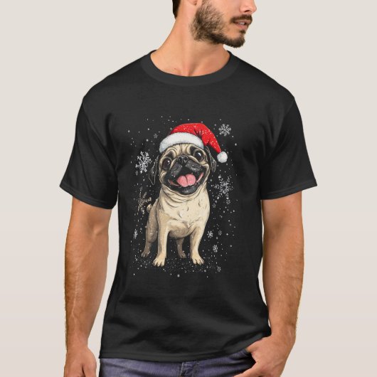 T-shirt Pug de Noël (Devant)