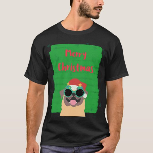 T-shirt pug de Noël (Devant)