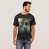 T-shirt pug de Noël (Devant entier)