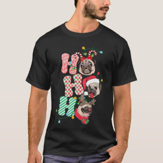 T-shirt Pug de Noël Ho Ho Ho pour l'amant de chien drôle d