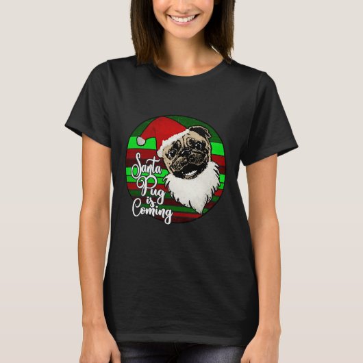 T-shirt Pug de Noël Santa 219 (Devant)