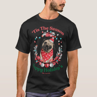 T-shirt Pug des Fêtes de fin d'année