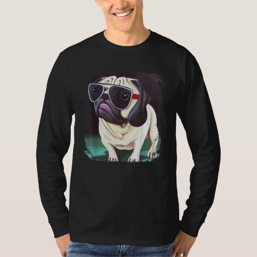 T-shirt Pug Dog Mom Dad Cute & Pug Graphic Pug (Devant)