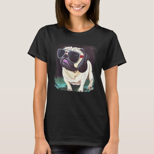 T-shirt Pug Dog Mom Dad Cute &   Pug   Graphic Pug (Devant)