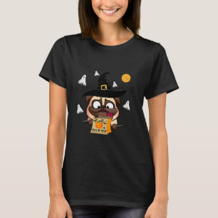 T-shirt Pug Drôle Halloween Trick Or Treat 599