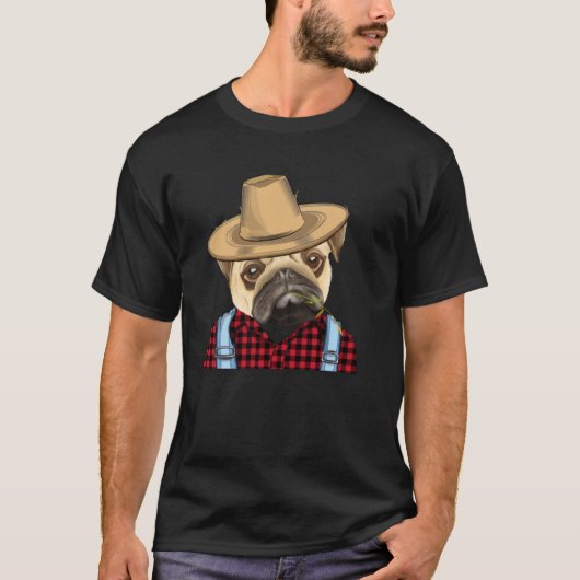 T-shirt Pug Fermier Chien D'élevage (Devant)