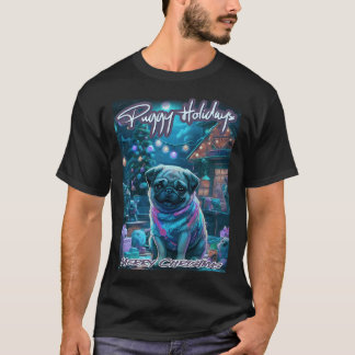 T-shirt Pug JOYEUX NOËL 101 JOYEUX NOËL PUGGY FÊTES