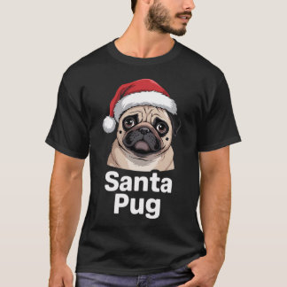 T-shirt Pug Joyeux Noël Pugmas Santa Pug 1
