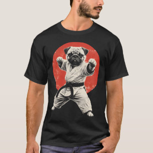 T-shirt Pug Karaté Drôle Ceinture Noire Arts Martiaux Chie