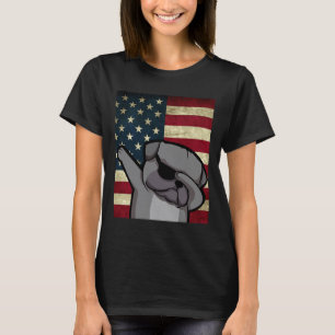 T-shirt Pug noir en dabbing avec drapeau américain essenti