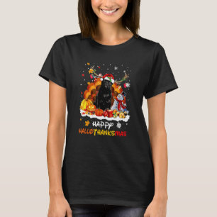 T-shirt Pug noir joyeux Hallothanksmas