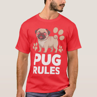 T-shirt Pug Rules Dograiner Pet Breeder Pup Owner Puppy Lo