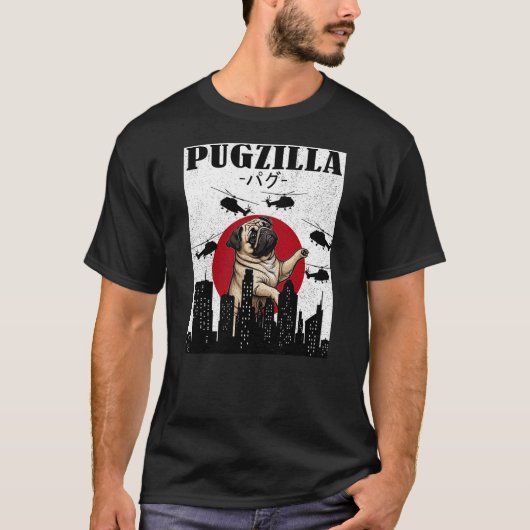 T-shirt Pug Shirt Funny Pug Owner Pugzilla Dog Lover Funny (Devant)