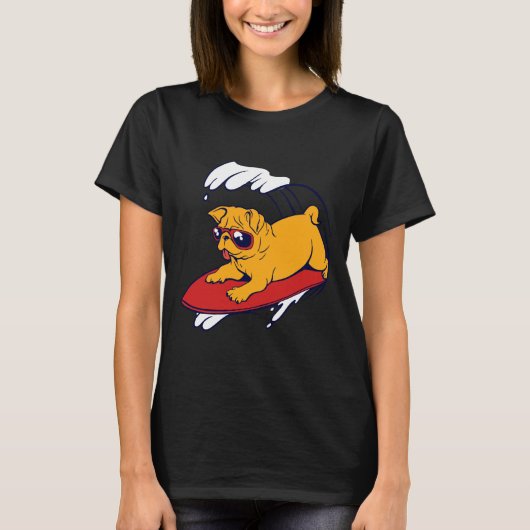 T-shirt PUG SURF Classique 17 (Devant)