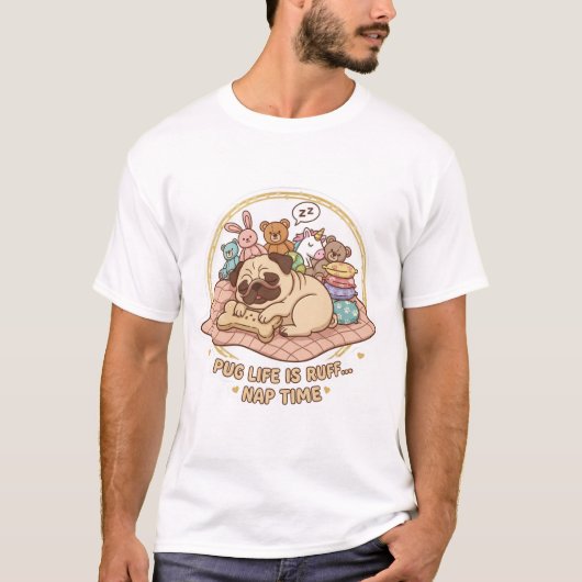 T-shirt Pug zzz (Devant)