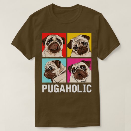 T-shirt Pugaholic Carlin Amateurs Cadeau (Design devant)