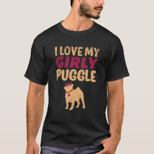 T-shirt Puggle Carlin Beagle fille chien fille sexe Reveal