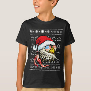 T-shirt Pugilant pull de Noël drapeau américain aigle chau