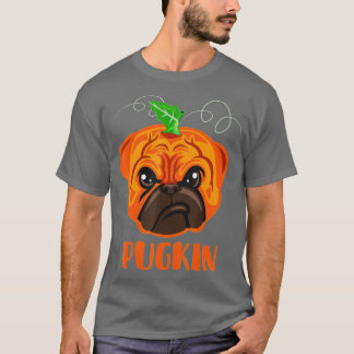 T-shirt Pugkin Funny Halloween Carlin costume Citrouille C
