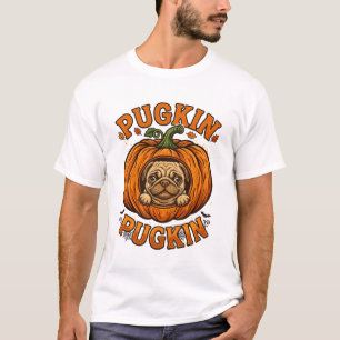 T-shirt Pugkin Pug Citrouille Pattes Toile d'araignée