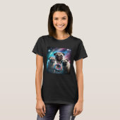 T-shirt Pugs dans l'espace avec des donuts Mignons garçons (Devant entier)