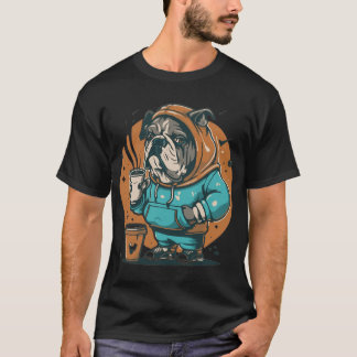 T-shirt Pugs Et Café Classique