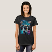 T-shirt Pugs In Space With Donuts Cute Pug Boys Girls Men (Devant entier)