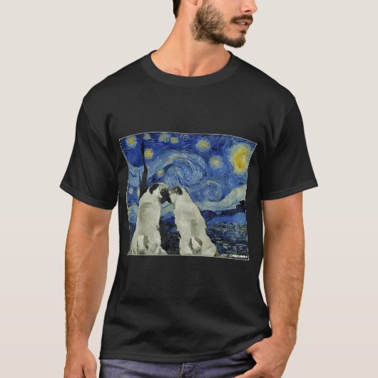 T-shirt Pugs Nuit Étoilée (Devant)