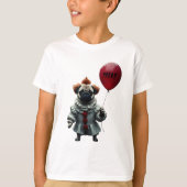 T-shirt Pugwise the Clown – Funny Halloween Pug (Devant)