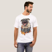 T-shirt Pugzilla Attaque � Drôle de Chien Monstre (Devant entier)