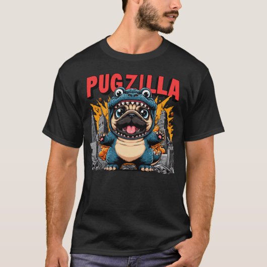 T-shirt Pugzilla Funny Chien (Devant)