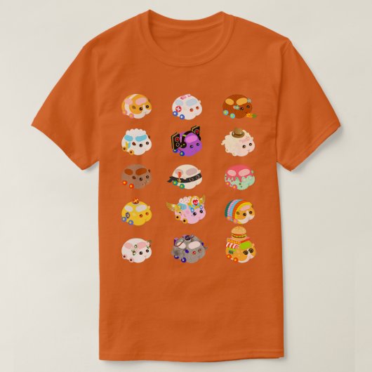 T-shirt Pui Pui Molcar Caractères Assortis Noir (Design devant)